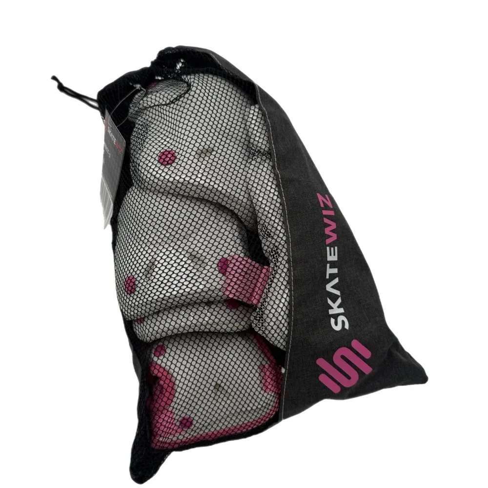 SKATEWIZ Protective Gear Set, Kids Protective Gear Set‎ - White and Pink NEW